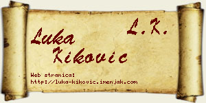 Luka Kiković vizit kartica